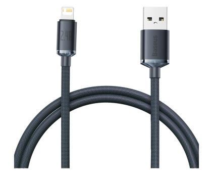 Kabel BASEUS USB-Lightning Crystal 2.4A 1.2m (czarny) CAJY000001